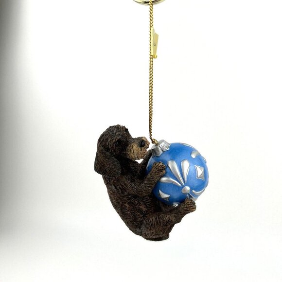 Danbury Mint Delightful Dachshunds Christmas Ornament HAVING A BALL - Picture 2 of 8